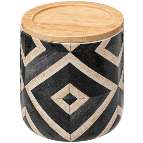 Vaso in cotone nero e beige canvas - 5five