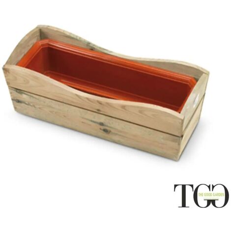 Vaso in legno per esterno Sound Naturale 21x54x19 cm