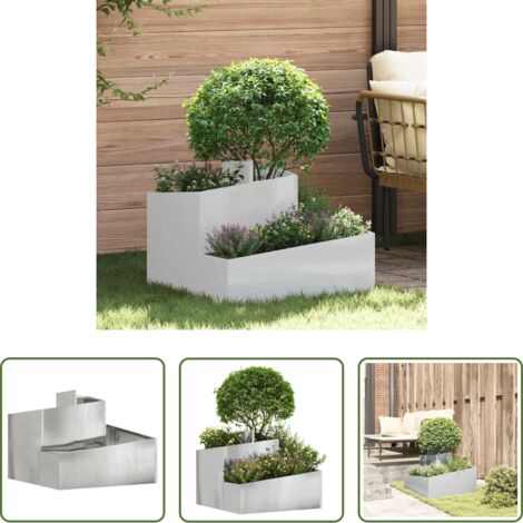 Vaso in metallo -  Vaso da giardino Argento 60 x 60 x 50 cm Acciaio zincato