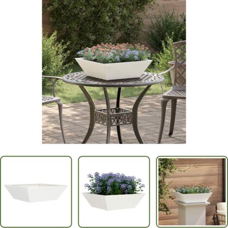 Vaso in metallo -  Vaso da giardino Bianco 50 x 50 x 15 cm