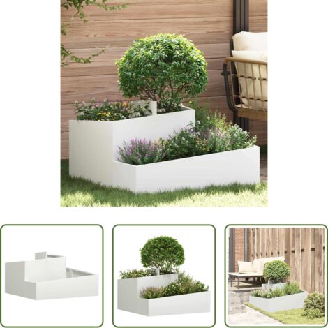 Vaso in metallo -  Vaso da giardino Bianco 80 x 80 x 50 cm