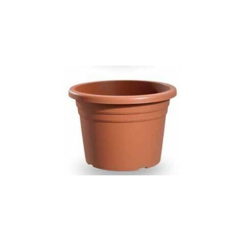 Vaso in plastica cilindro Jesolo arredo giardino piante fiori 16 cm terracotta