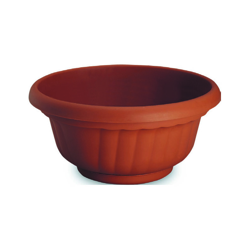 Vaso in plastica con sottovaso mod Sibari cm 40x13,5h vasi piante da giardino