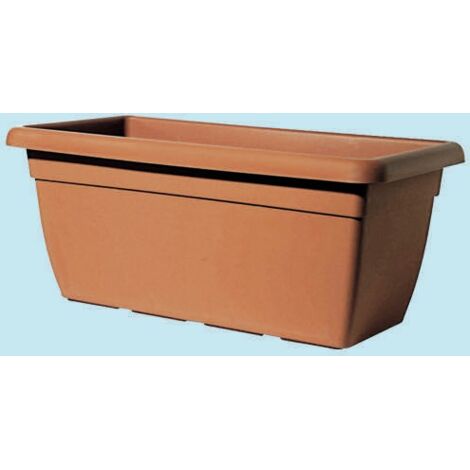 Vaso in plastica rettangolare terracotta 50cm