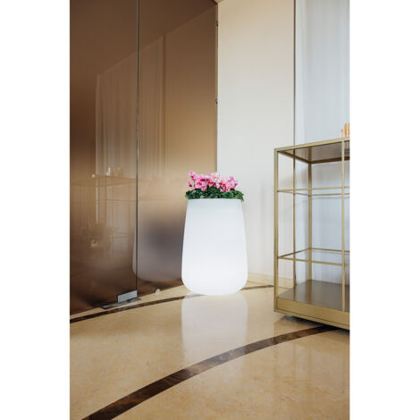 Vaso in Polimero Monacis Goccia Top Bright Multicolore a Batteria e Pannello Solare Ø 54 - h 75cm.