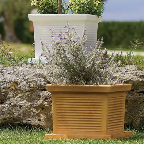 Vaso in Polimero Monacis Quadro Millerighe Impruneta cm 40 (40X40X33h)