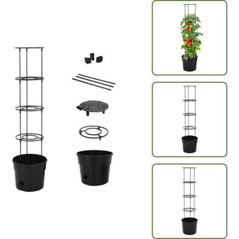 Vaso in Polipropilene - vidaXL Vaso a Torre per Pomodori Antracite Ø29,5x115 cm Polipropilene - Vaso per Pomodori Antracite