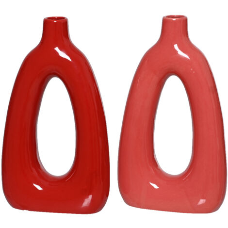 VASO IN PORCELLANA 6,8X18,5XH32CM 2 COLORI ASS.