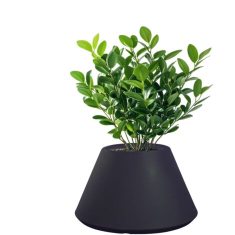 Vaso in resina da esterno interno per piante tondo conico design d.60x35h Stromboli Antracite