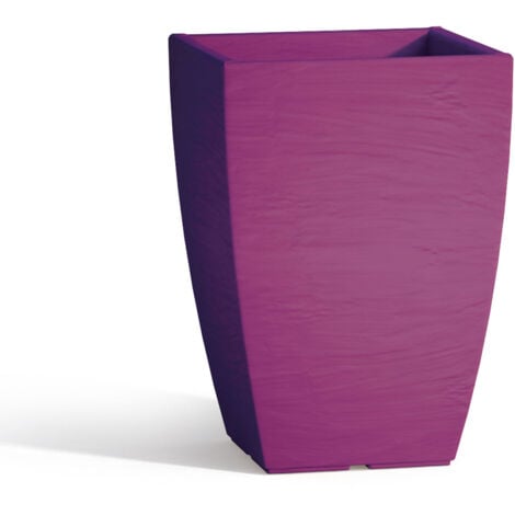 Vaso in resina mod. Aloe quadrato 27X27 cm h 40 viola