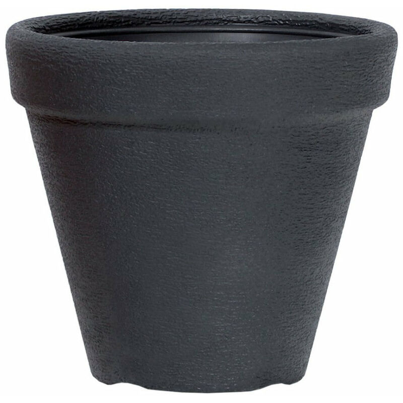 Vaso in resina Nero finitura pietra Prosperplast Gea dbc - 30xH26 cm