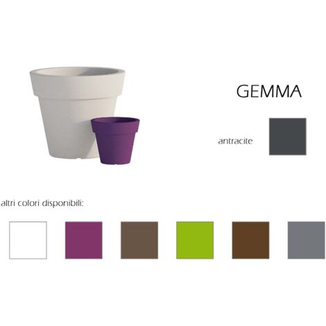 Vaso in resina tondo GEMMA altezza cm. 44 Antracite