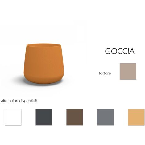 Vaso in resina tondo GOCCIA altezza cm. 55 Tortora