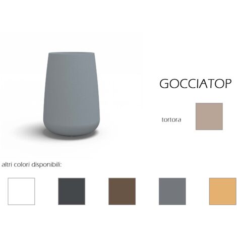 Vaso in resina tondo GOCCIA TOP altezza cm. 75 Tortora