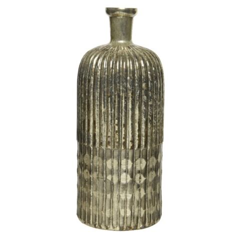 VASO IN VETRO ANTICO INCISO A MANO H31CM  CHAMPAGN