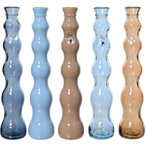 VASO IN VETRO D.7,5XH16CM 5 COLORI ASS.