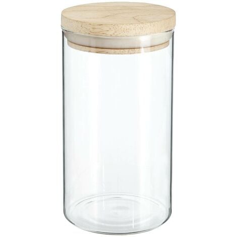 Vaso in vetro da 1 litro hermet con coperchio in legno - 5five