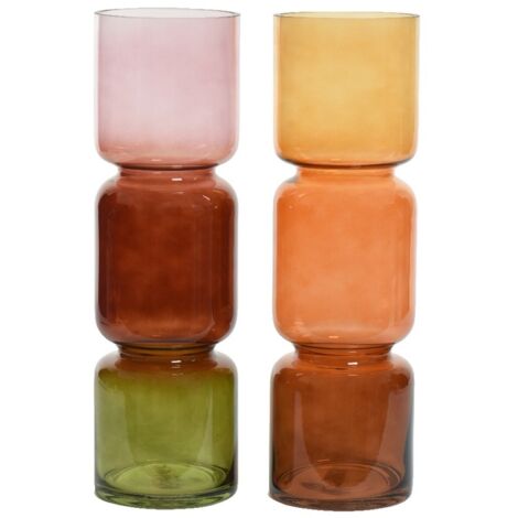 VASO IN VETRO MULTICOLOR D12 CM COLORE ASSORTITO ARREDAMENTO INTERNI CASA