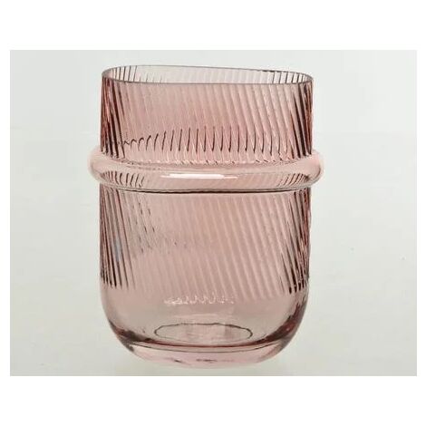 Vaso in vetro reliefvintage rosa 25cm 803543