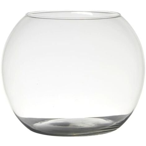 BIGHOUSE IT Vaso in vetro rotondo e sferico per acqua, fiori e piante Ø 25 x h 20 cm