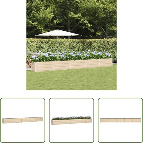 Vaso industriale -  Fioriera Avorio 480 x 50 x 45 cm Acciaio zincato