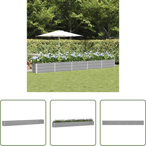 Vaso industriale -  Fioriera Grigio chiaro 480 x 50 x 45 cm Acciaio zincato