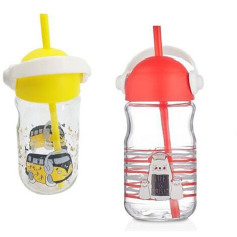 Vasos infantiles Jarritas para beber Set 4 jarras con pajita Vaso agua  niños