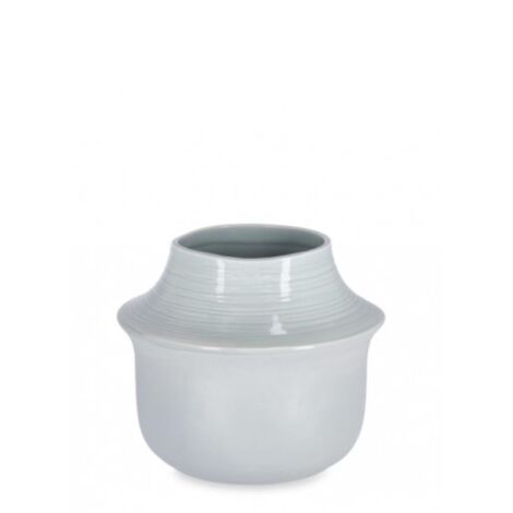 Vaso isao azzurro ceramica impermeabile internamente -Ø25x21h