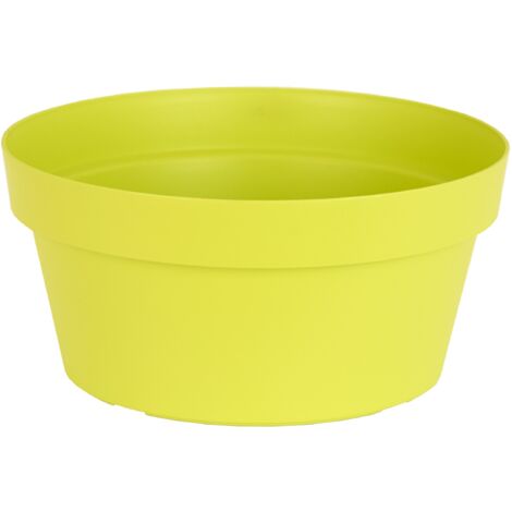 Vaso "Ischia" in materiale sintetico finitura satinata colore Verde acido per piante e fiori ciotola diam.30 cm di alta qualita' da interno ed esterno