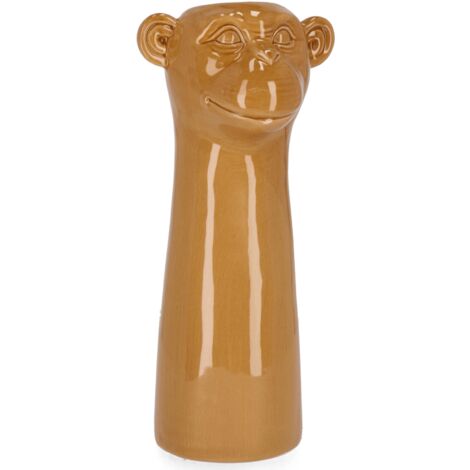 Vaso jaiden scimmia alto marrone, dolomite per uso esterno ed interno 11,5 x 11,5 x h 31,5cm