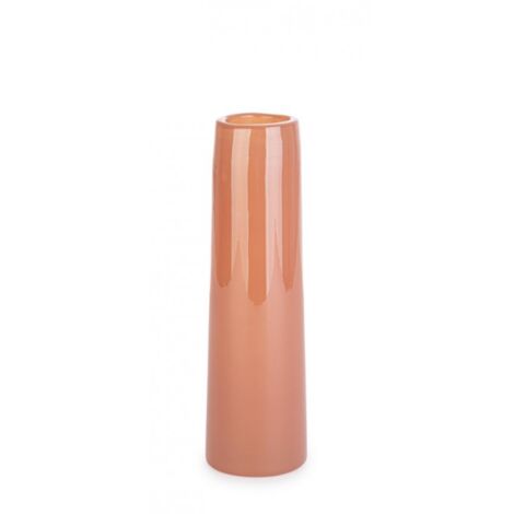 Vaso jannik cilindrico in vetro lavorato -Ø7x30.5h / blu