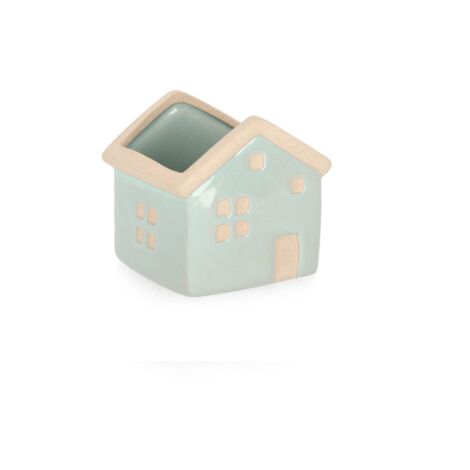 Vaso khloe casa in porcellana 9,5 x 8,5 x h 9 cm -9.5 x 8.5 x h 9 cm / Azzurro