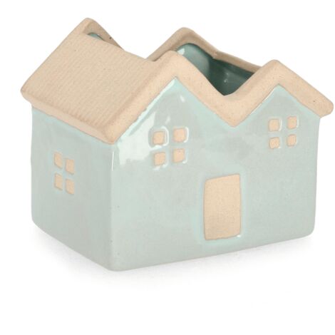 Vaso khloe rettangolare in porcellana 14,3 x 11  x  h11,5 cm -12.5 x 9.1 x h 10.5 cm / Verde