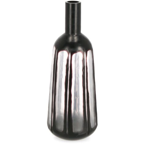 Vaso Kirinda prodotto in vetro fatto a mano trasparent nero -Ø13x38h