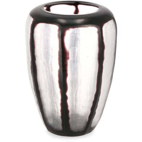 Vaso "Kirinda" prodotto in vetro fatto a mano trasparent nero -Ø22x30h