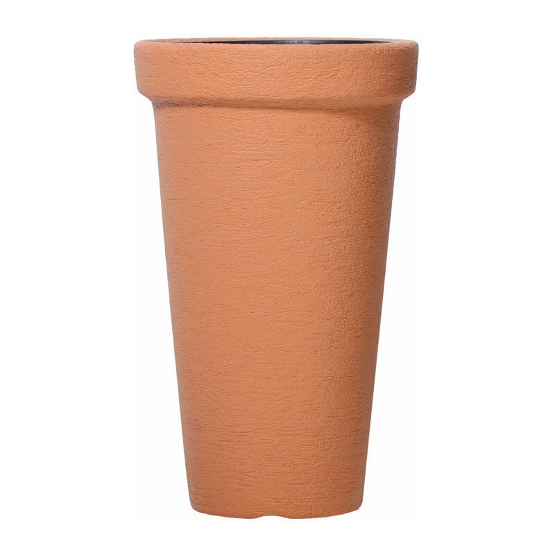 Vaso Kono effetto finta pietra colori nero e terracotta dpc Prosperplast 40xH63 cm Terracotta