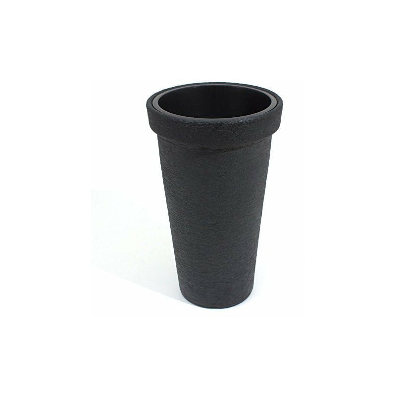 Vaso Kono effetto finta pietra colori nero e terracotta dpc Prosperplast 30xH50 cm Nero