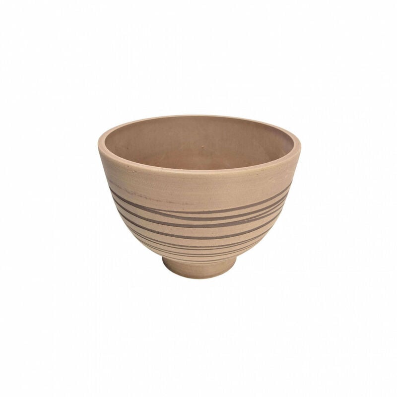 Vaso largo basso da giardino in fibra di argilla Ø45x32 cm Agapanto - Tan