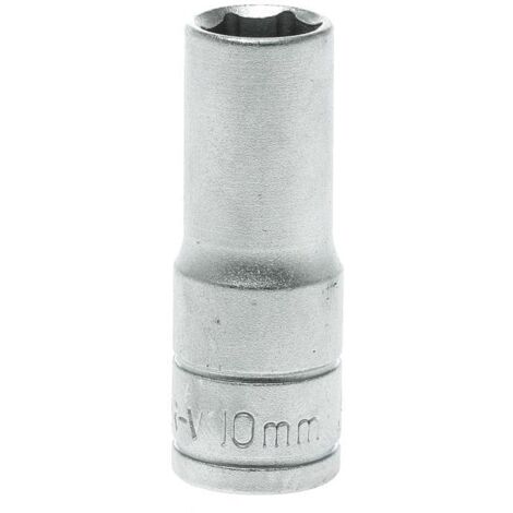 Vaso largo de 6 caras con vástago de 3/8"" y 10 mm