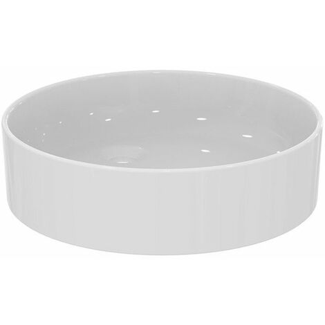 Vaso lavabo CONCA 450x450x110mm, rotondo bianco con IdealPlus, senza foro rubinetto, senza troppopieno IDEAL STANDARD