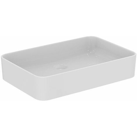 Vaso lavabo CONCA 600x400x110mm bianco con IdealPlus, senza foro rubinetto, senza troppopieno IDEAL STANDARD
