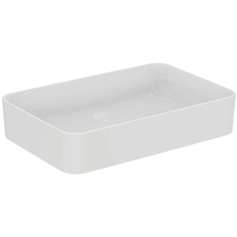 Vaso lavabo CONCA 600x400x110mm quadrato bianco senza foro rubinetto, senza troppopieno IDEAL STANDARD