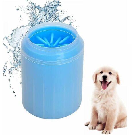 Vaso limpiador de patas de perro portátil de silicona, azul, 1 unidad, para el cuidado de patas sucias y embarradas.