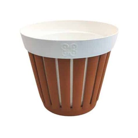 Vaso Linea Kreta D30 Bianco/ Terracotta ECOPLAST