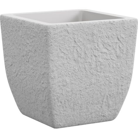 Vaso lithos Teraplast 40cm bianco pietra plastica
