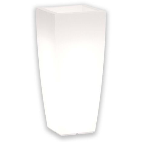 Vaso Luce in Polimero Monacis Stilo Square Bright - cm 33 X 33 - h 70 cm. Led Multicolor con Batteria