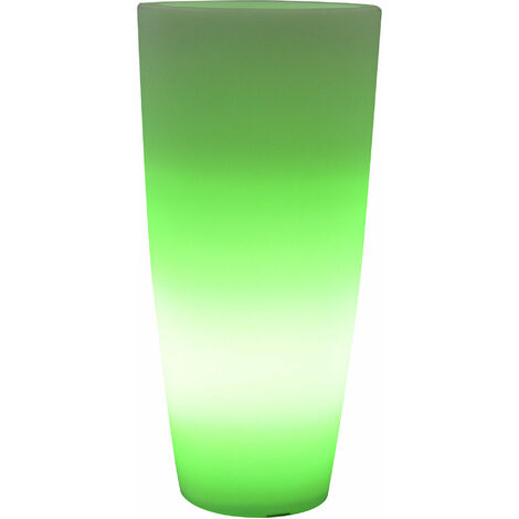 Vaso Luminoso Tondo Ø33x70 cm Bauer Home Light Ghiaccio e Verde