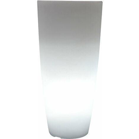 Vaso Luminoso Tondo Ø40x90 cm in Resina Bauer Bianco Ghiaccio