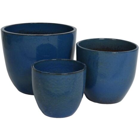 Vaso Matteo smaltato blu formato piccolo