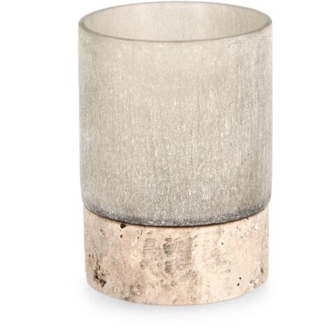 Vaso mirissa beige prodotto a mano Ø 9,5 x h 13 cm -Ø 9.5 x h 13 cm